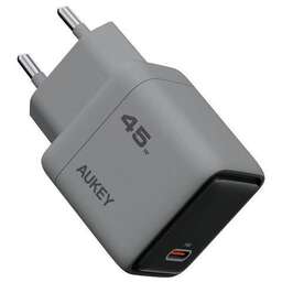 AUKEY Сетевое зарядное устройство PA-C2G, USB-C, 45Вт, 3A, серый [awc-pa-c2g]