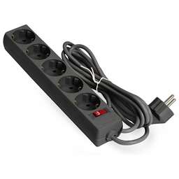 EXEGATE EX279357RUS Удлинитель EC-5-3B (5 розеток, 3м, евровилка, черный)