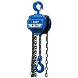 ЗУБР ТШ-1-3, 1 т, 3 м, ручная цепная шестеренная таль, Профессионал (43081-1)