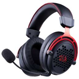 REDRAGON Гарнитура игровая Diomedes Pro, для компьютера/мобильных устройств, накладные, Bluetooth/радио, черный / красный [72264]