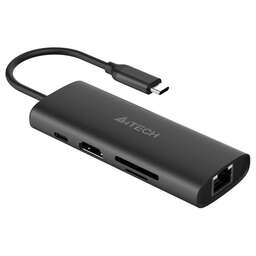 A4TECH Разветвитель USB-C DST-80C 2порт. серый
