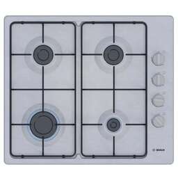 BOSCH Газовая варочная панель PBP6C5K80O, 4 конфорки, нержавеющая сталь, серый
