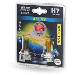 AVS Галогенная лампа /ATLAS ANTI-FOG/желтый H7,12V.55W.блистер 2шт