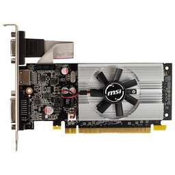 MSI Видеокарта NVIDIA GeForce 210 1 Гб DDR3 64 бит PCIE 2.0 16x Memory 1000 МГц GPU 589 1xРазъем 15pin D-sub 1xВыход DVI-D HDMI N210-1GD3/LP