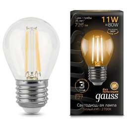 GAUSS Упаковка ламп филаментная E27, свеча, 11Вт, 10 шт. [103802111]