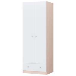 POLINI Шкаф двухсекционный Polini kids Simple с 1 ящиком, дуб пастельный-белый (2кор)