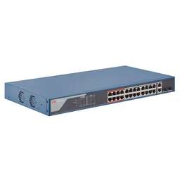HIKVISION Коммутатор DS-3E1326P-EI 24x100Мбит/с 2x1Гбит/с 2xКомбо(1000BASE-T/SFP) 24PoE+ 370W управляемый