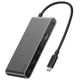 BELKIN Хаб Connect USB-C 8-in-1 Multiport Hub With 2.5Gb Ethernet. Цвет: серый космос