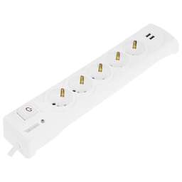KRANZ Сетевой фильтр 13-4700 3м (5 розеток) белый (коробка)