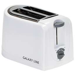 GALAXY LINE Тостер электрический GL 2906, белый, пластик, 850 Вт, теплоизолированный корпус, 5 тепеней поджарки, функция подогрева, функция разморозки, съемный поддон для крошек, автоматическое центрирование тостов, отсек для хранения шнура питания, кнопк
