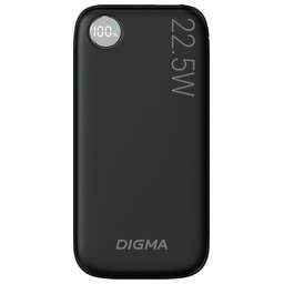 DIGMA Мобильный аккумулятор DGPF10B 10000mAh QC3.0/PD3.0 22.5W 3A USB-A/USB-C черный (DGPF10B22PBK)