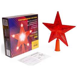 B52 "TOP STAR RED" МАКУШКА НА ЕЛЬ, красный, 10 LED, 2*АА