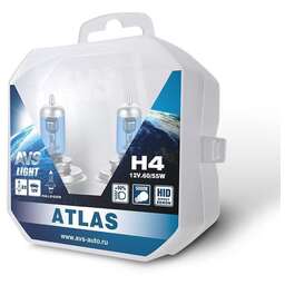 AVS Галогенная лампа ATLAS PB/5000К/PB H4.12V.60/55W. 2шт