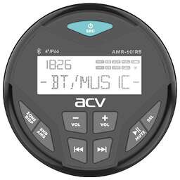 ACV MARINE AMR-601RB морской ресивер круглый/черный/4х50Вт/Bluetooth/USB/SD/FM/AM/