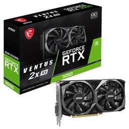 MSI Видеокарта NVIDIA GeForce RTX 3050 RTX 3050 VENTUS 2X XS 8G 8ГБ Ventus 2X, GDDR6, Ret