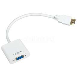 NONAME Переходник HDMI (m) - VGA (f), GOLD , 0.1м, белый