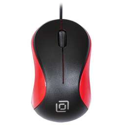 OKLICK Мышь Оклик 115S черный/красный оптическая 1200dpi USB для ноутбука 3but (711637)