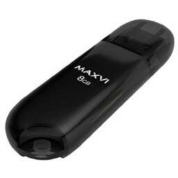 MAXVI USB Drive 32GB P1 black, монолит с колпачком, ABS пластик, USB 2.0