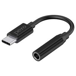 PERO Переходник AD09, USB Type-C (m) - Jack 3.5 (f), 0.1м, черный