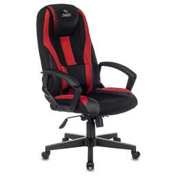 ZOMBIE Кресло игровое 9 черный/красный ткань/эко.кожа крестов. пластик