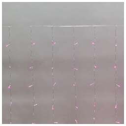 NEON-NIGHT (235-097) ДОЖДЬ 3х2 м, прозрачный ПВХ, 240 LED, розовый, IP20, с контроллером, не соединяется