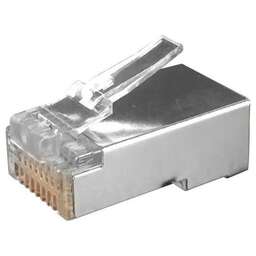HYPERLINE Коннектор (PLUG-8P8C-U-C6-SH-100) FTP кат.6 RJ45 прозрачный (упак.:100шт)
