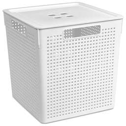 VIOLET Лофт 23л с крышкой белая 6923106