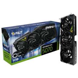 PALIT Видеокарта RTX5070 GAMINGPRO-S OC 12GB GDDR7 192bit 3xDP HDMI 3FAN RTL