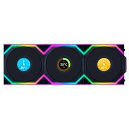 LIAN-LI Вентилятор для корпуса Uni Fan SL Wireless 120 LCD ARGB 120х124.5x28 черный 4-pin 29.5дБ (упак.:3шт) (G99.12SLLCD1W3B.R0) Ret