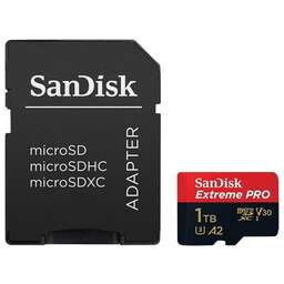 SANDISK Карта памяти Extreme Pro microSDXC 1ТБ UHS-I, V30, A2, U3. Цвет: черно-красный