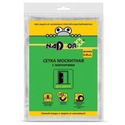 NADZOR Сетка москитная на дверь с магнитами, белая, в пакете, MSN020MPW