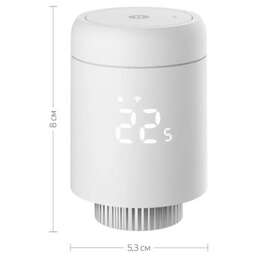 YANDEX Умный терморегулятор Яндекс для радиатора, работает с Алисой, Zigbee, YNDX-00518