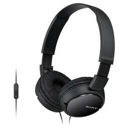 SONY Наушники полноразмерные проводные с микрофоном MDR-ZX110AP, черный