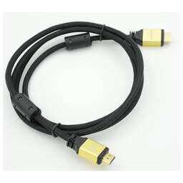 NONAME Кабель аудио-видео HDMI (m) - HDMI (m) , ver 1.4, 1.8м, GOLD, ф/фильтр, черный