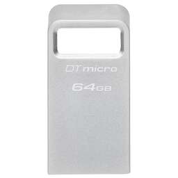 KINGSTON Флешка USB DataTraveler Micro 64ГБ, USB3.0, серебристый [dtmc3g2/64gb]