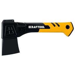 KRAFTOOL Топор 20660-05, малый, черный/желтый (в комплекте чехол-ножны)