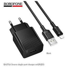 BOROFONE (6941991122576) BAS71Ai 1USB 2.1A для Lightning 8-pin Black