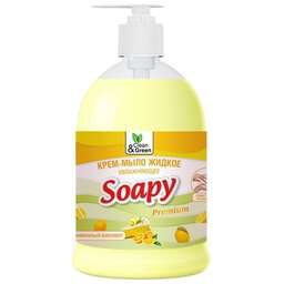 CLEAN&GREEN CG8110 Крем-мыло жидкое "Soapy" бисквит увлажняющее с дозатором 500 мл.