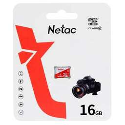 NETAC Карта памяти microSDHC UHS-I U1 P500 Eco 16 ГБ, 90 МБ/с, Class 10, NT02P500ECO-016G-S, 1 шт., без адаптера