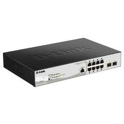 D-LINK Коммутатор DGS-1210-10P/ME/B1A Управляемый коммутатор 2 уровня с 8 портами 10/100/1000Base-T с поддержкой PoE и 2 портами 1000Base-X SFP, RTL {5} (426629)