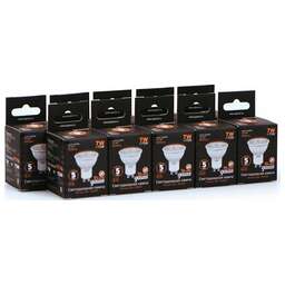 GAUSS Лампа светодиодная Black 7Вт цок.:GU10 рефлек. 220B 3000K св.свеч.бел.теп. MR16 (упак.:10шт) (101506107)