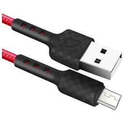 DEFENDER (87115RED) USB кабель F181 Micro 1м, 2.4А, нейлон