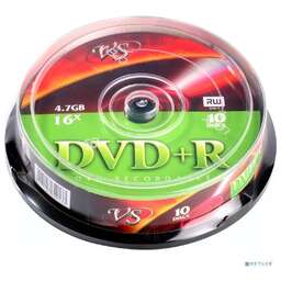 VS Диски DVD+R 4.7Gb, 16x, Cake Box 10шт.(620533)