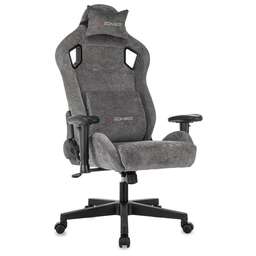 ZOMBIE Кресло игровое Ghost Fabric серый Light-19 с подголов. крестов. пластик