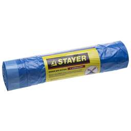 Stayer 30 л, 20 шт, голубые, с завязками, мусорные мешки (39155-30)