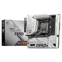 MSI Материнская плата B650M PROJECT ZERO B650, AM5, 4*DDR5, 1*PCIEx16, 1*PCIEx1, 2*M.2, 3*TypeC, 3*USB3.2Gen2, 4*USB3.2Gen1, 6*USB2.0, 4*SATA3.0, 2.5G, DP, HDMI, M-ATX, RTL