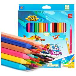 DELI Карандаши Super Wings EC126-24 EC126-24, шестигранный, пластик, коробка с европодвесом, 24