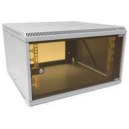 SUPRLAN Шкаф коммутационный (05-1066) настенный 6U 600x600мм пер.дв.стекл направл.под закл.гайки 70кг светло-серый 535мм 19.37кг 360мм металл