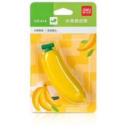 DELI Ластик VP414ban VP414YELLOW банан 54x23x16мм желтый блистер с европодвесом