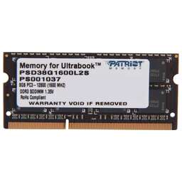 PATRIOT Оперативная память PSD38G1600L2S DDR3L - 1x 8ГБ 1600МГц, для ноутбуков (SO-DIMM), Ret